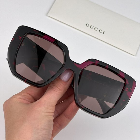 Gucci GG0956S 008 Sunglasses Havana Violet Brown Cat Eye Unisex GG 0956S - Picture 2 of 11